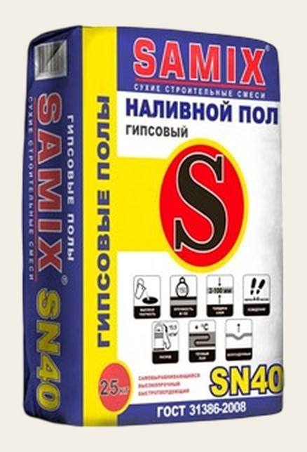 Гипсовый пол SN-40 (4–6 час, от 2–100 мм)